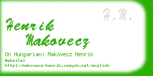 henrik makovecz business card